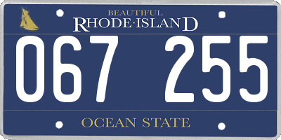 RI license plate 067255