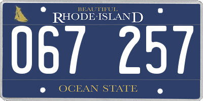RI license plate 067257