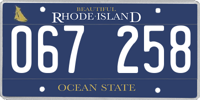 RI license plate 067258