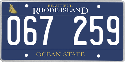RI license plate 067259