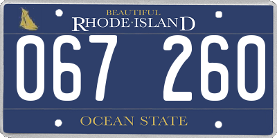 RI license plate 067260
