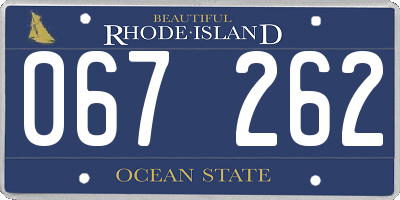 RI license plate 067262