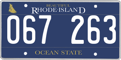 RI license plate 067263