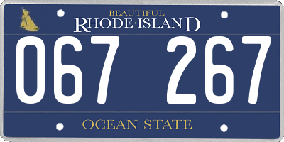 RI license plate 067267