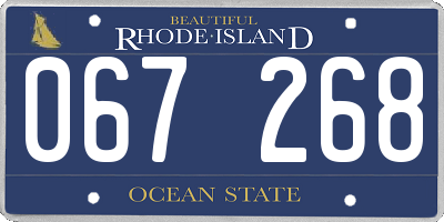RI license plate 067268