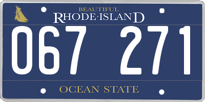 RI license plate 067271