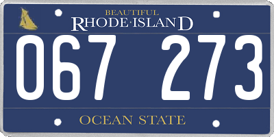 RI license plate 067273