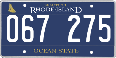 RI license plate 067275