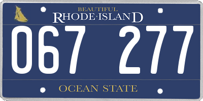 RI license plate 067277