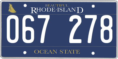 RI license plate 067278