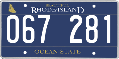 RI license plate 067281