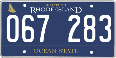 RI license plate 067283
