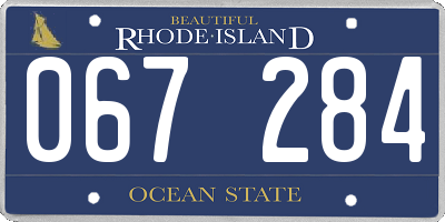 RI license plate 067284