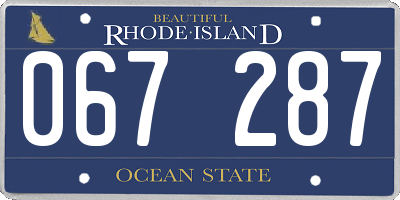 RI license plate 067287