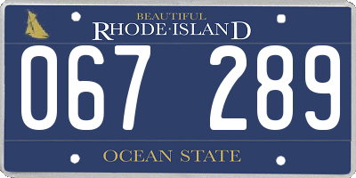 RI license plate 067289