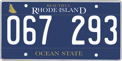 RI license plate 067293