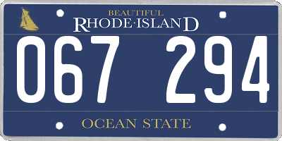 RI license plate 067294