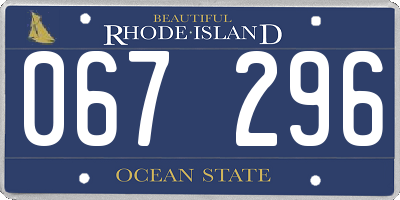 RI license plate 067296