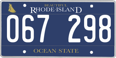 RI license plate 067298