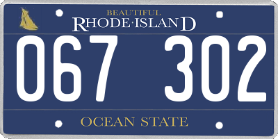 RI license plate 067302