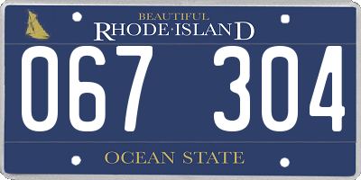 RI license plate 067304