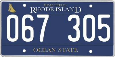 RI license plate 067305