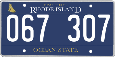 RI license plate 067307