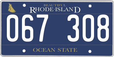 RI license plate 067308