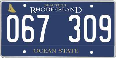 RI license plate 067309
