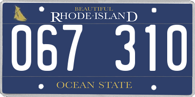 RI license plate 067310