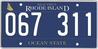 RI license plate 067311
