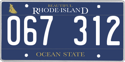 RI license plate 067312