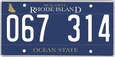RI license plate 067314