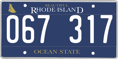 RI license plate 067317