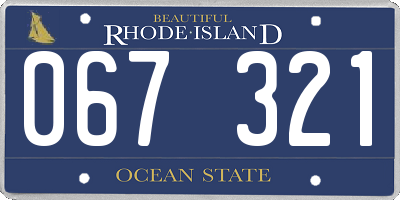 RI license plate 067321
