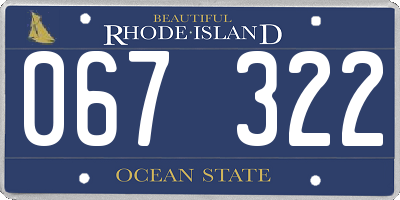 RI license plate 067322