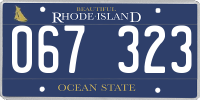 RI license plate 067323