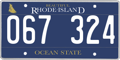 RI license plate 067324