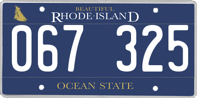 RI license plate 067325