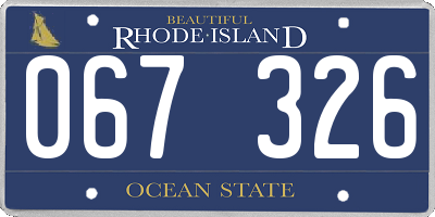 RI license plate 067326
