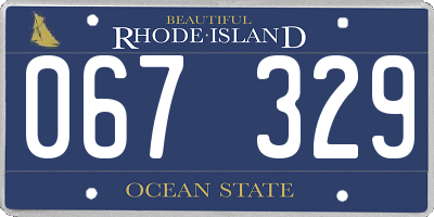 RI license plate 067329