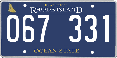 RI license plate 067331