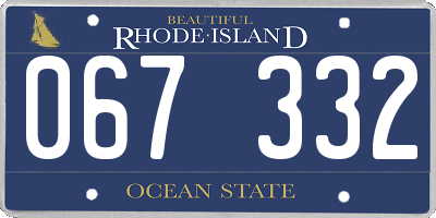 RI license plate 067332