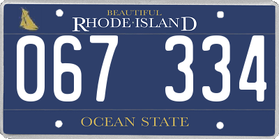 RI license plate 067334