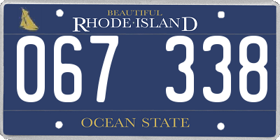 RI license plate 067338