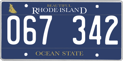 RI license plate 067342