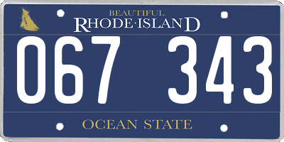 RI license plate 067343