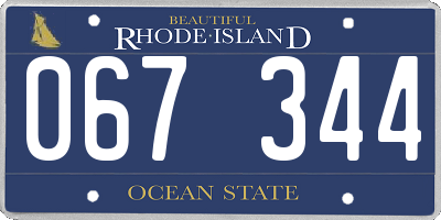RI license plate 067344