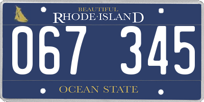 RI license plate 067345