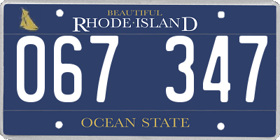 RI license plate 067347